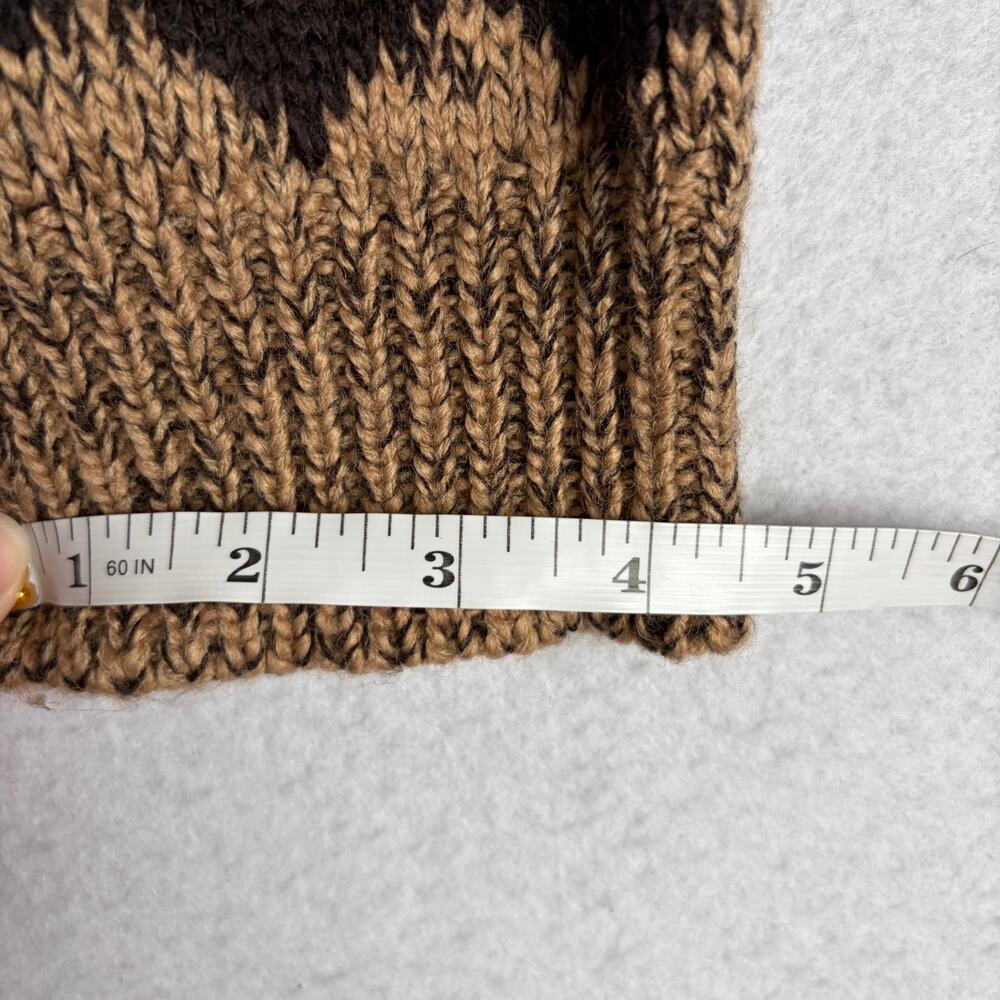 Wonderly Fair Isle Printed Sweater Women's L Brown Cabincore Rustic Boho Winter - Picture 8 of 9